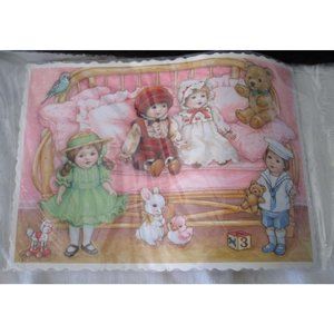 Hallmark Antique Dolls Send A Sticker Postcard New Vintage 1984 Bowed